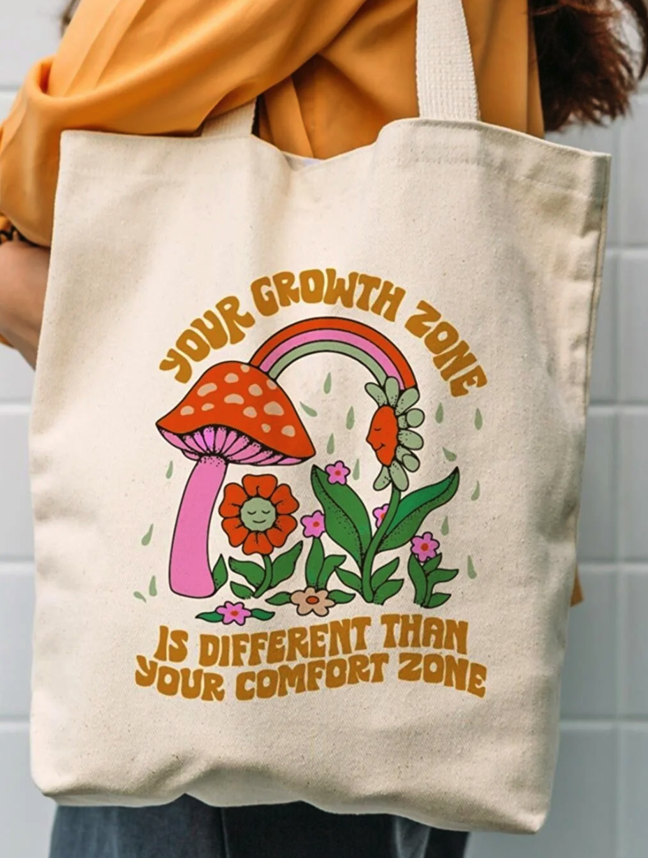 Çınar Tote Bag Canvas Your Growth Zone Tote Bag