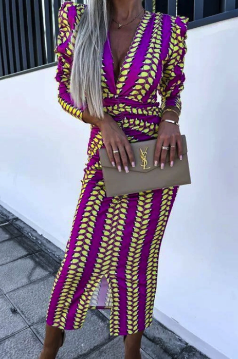 Moda Diyala Scuba Fabric Cuff Sleeve Detail Dress MNİ290